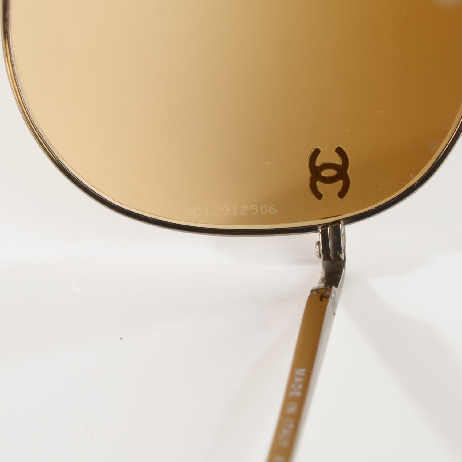 Chanel Aviator CC Sunglasses 4189-T-Q Gold 6 of 6