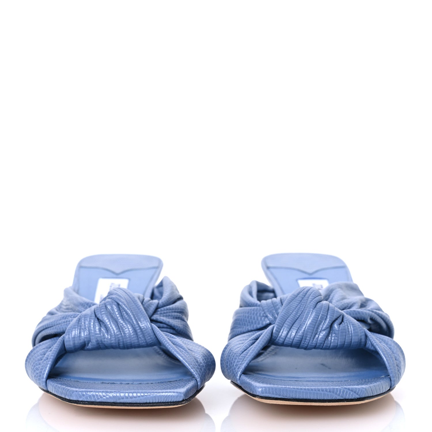 Jimmy Choo Nappa Embossed Lizard Avenue 50 Mules 37 Denim 3 of 12