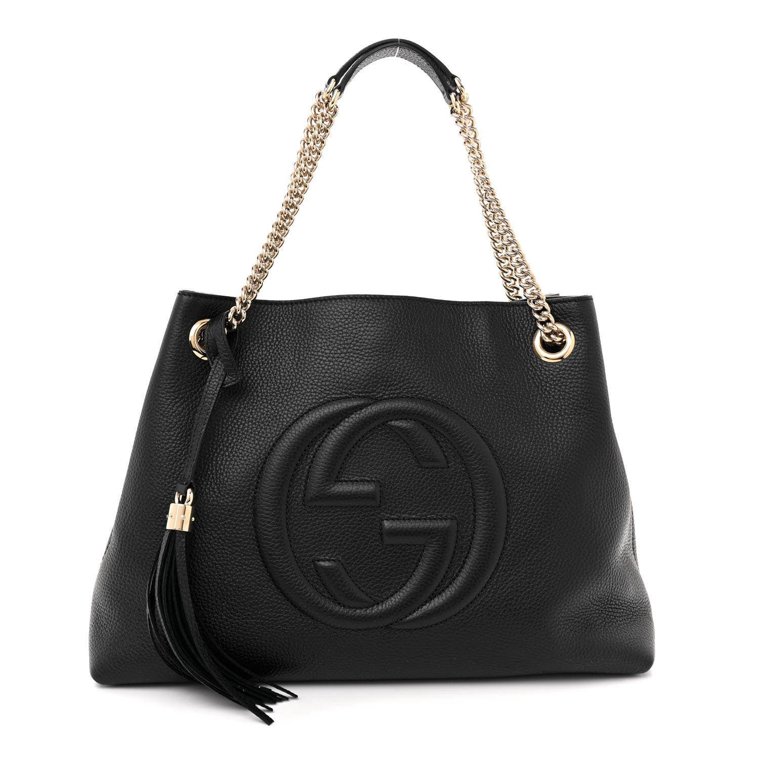 Gucci Pebbled Calfskin Medium Soho Chain Shoulder Bag Black 1 of 11