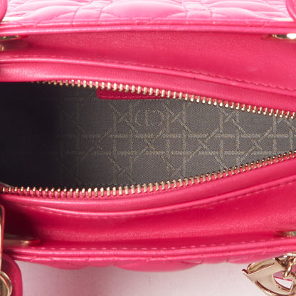 Christian Dior Lambskin Cannage Medium Lady Dior Fuchsia 4 of 8