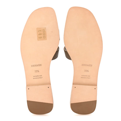 Hermes Epsom Oran Sandals 38.5 Etoupe 6 of 10