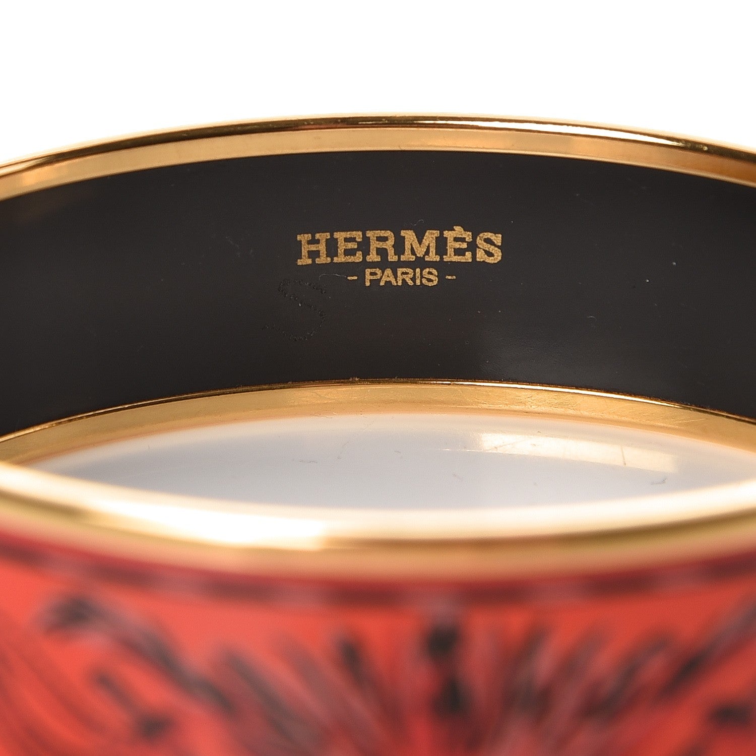 Hermes Enamel Printed Medium Brazil Bracelet 62 3 of 4