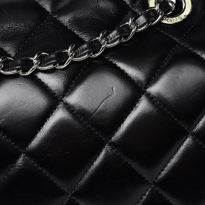Chanel Glazed Calfskin Quilted Small CC Delivery Tote Black 8 of 8