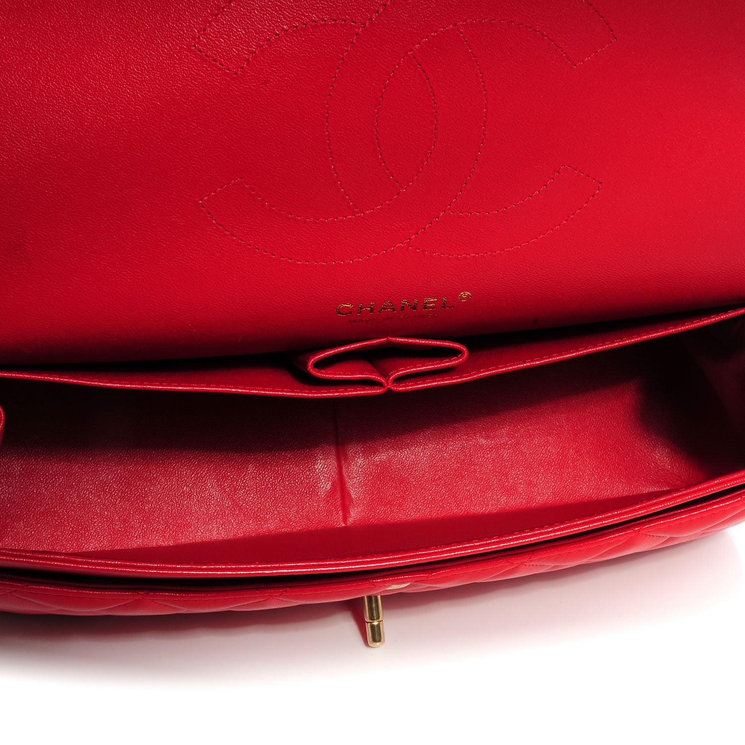 Chanel Lambskin Jumbo Double Flap Red 6 of 8