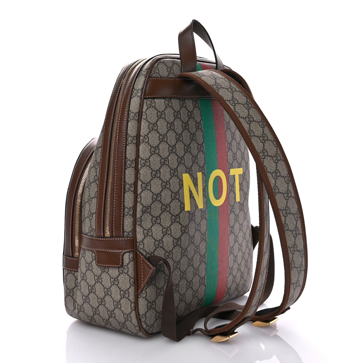 Gucci GG Supreme Monogram Azalea Calfskin Fake/Not Retro Interlocking G Day Backpack Beige Ebony Brown Sugar 3 of 10