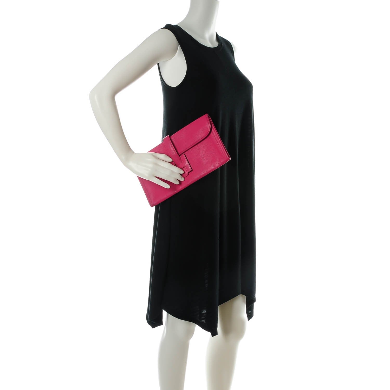 Hermes Chèvre Mysore Jige Elan 29 Clutch Fuchsia 2 of 8