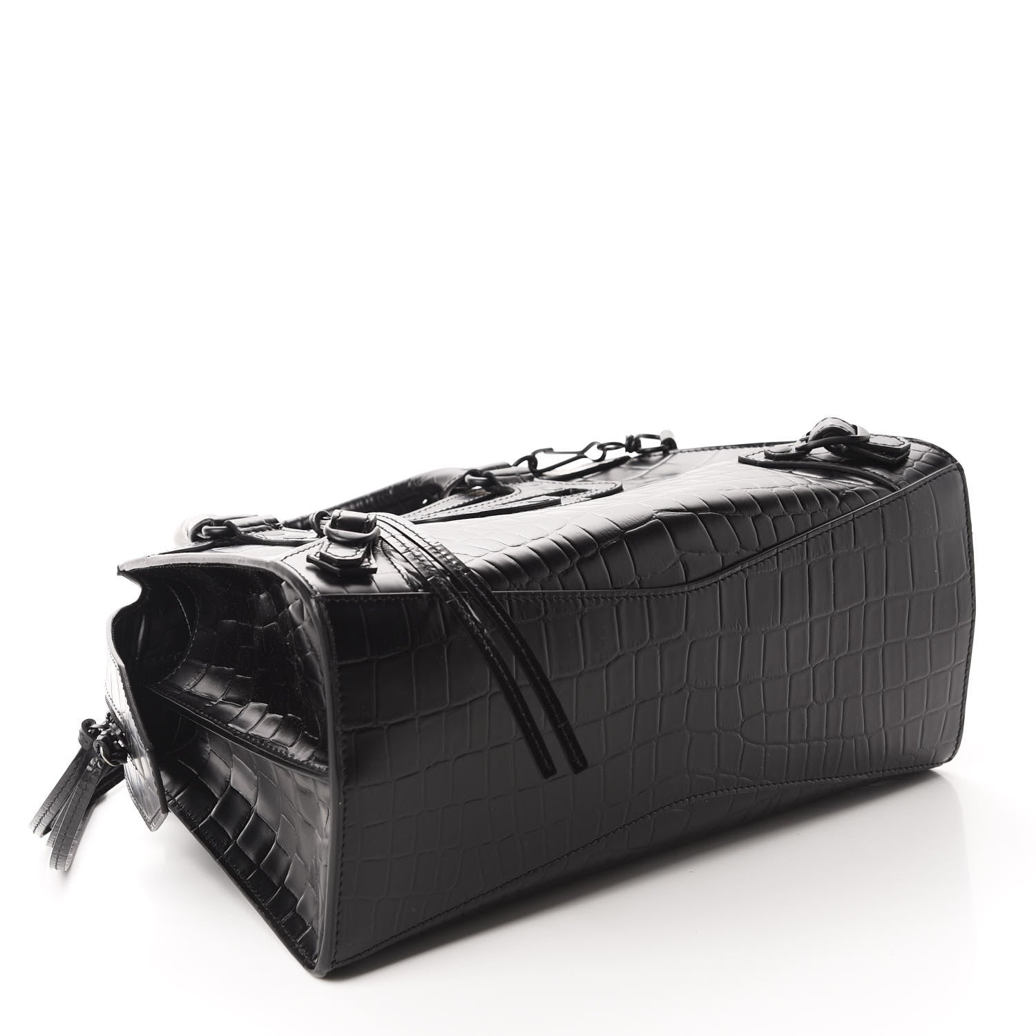 Balenciaga Semi Shiny Calfskin Crocodile Embossed Neo Classic Black Hardware S City Black 4 of 10