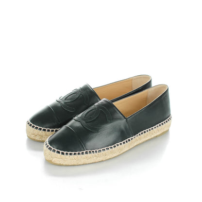 Chanel Lambskin CC Espadrilles 39 Black 3 of 7