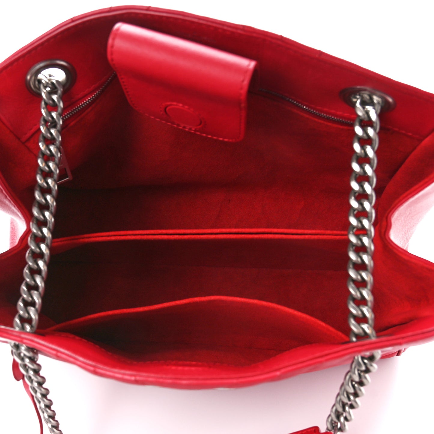 Calfskin New Wave Chain Tote Ecarlate