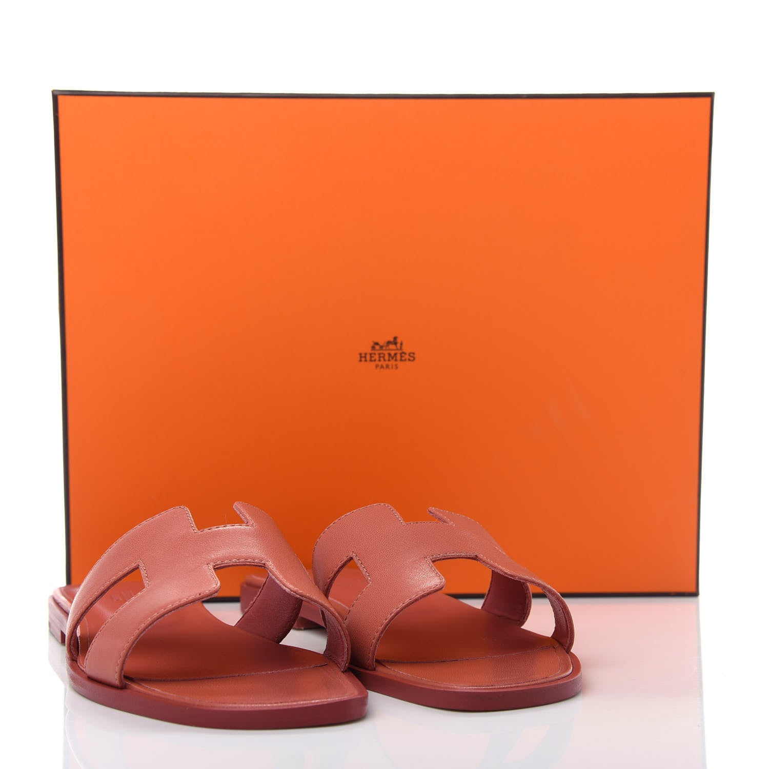 Hermes Chevre Oran Sandals 37.5 Rouge Blush 11 of 11