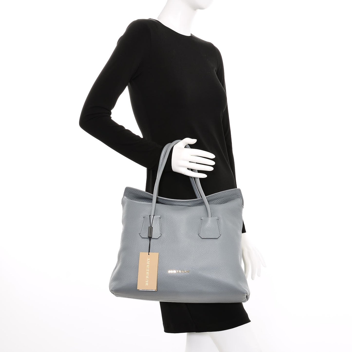 London Grainy Calfskin Medium Baynard Tote Storm Grey