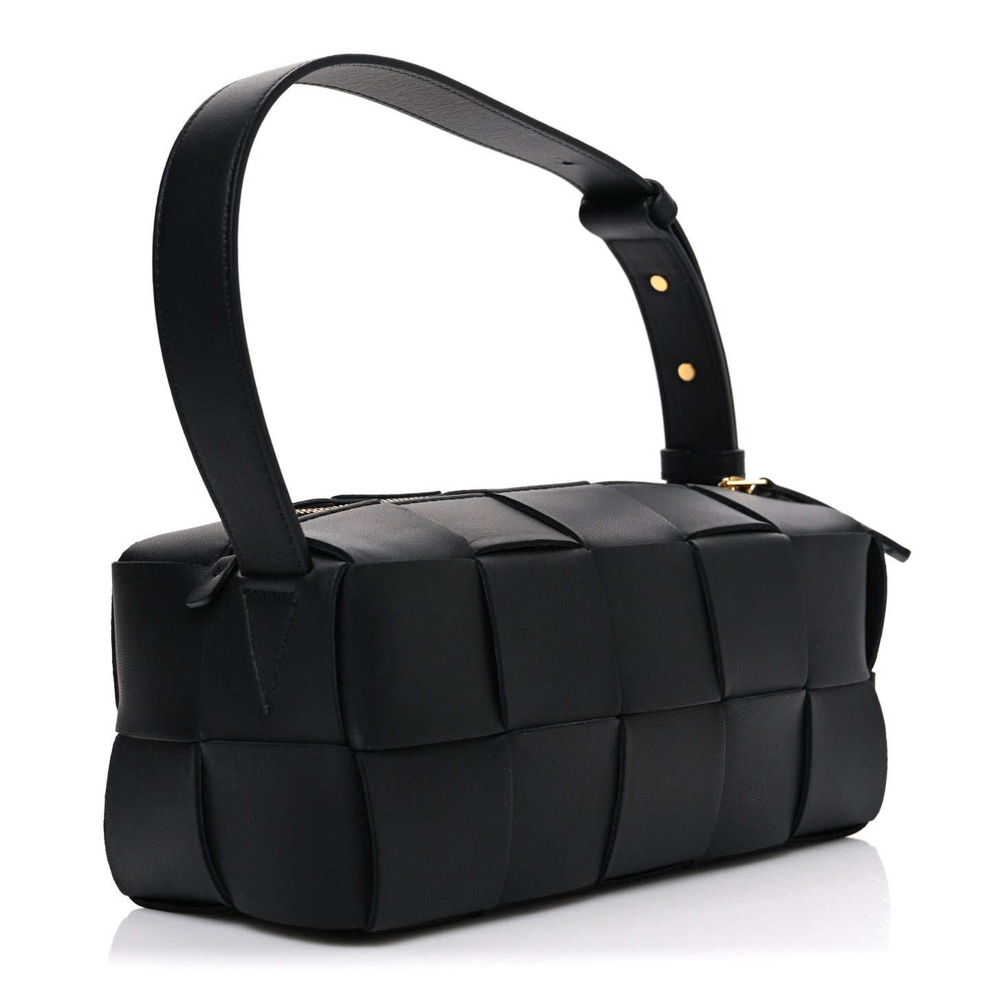 Lambskin Maxi Intrecciato Small Brick Cassette Bag Black