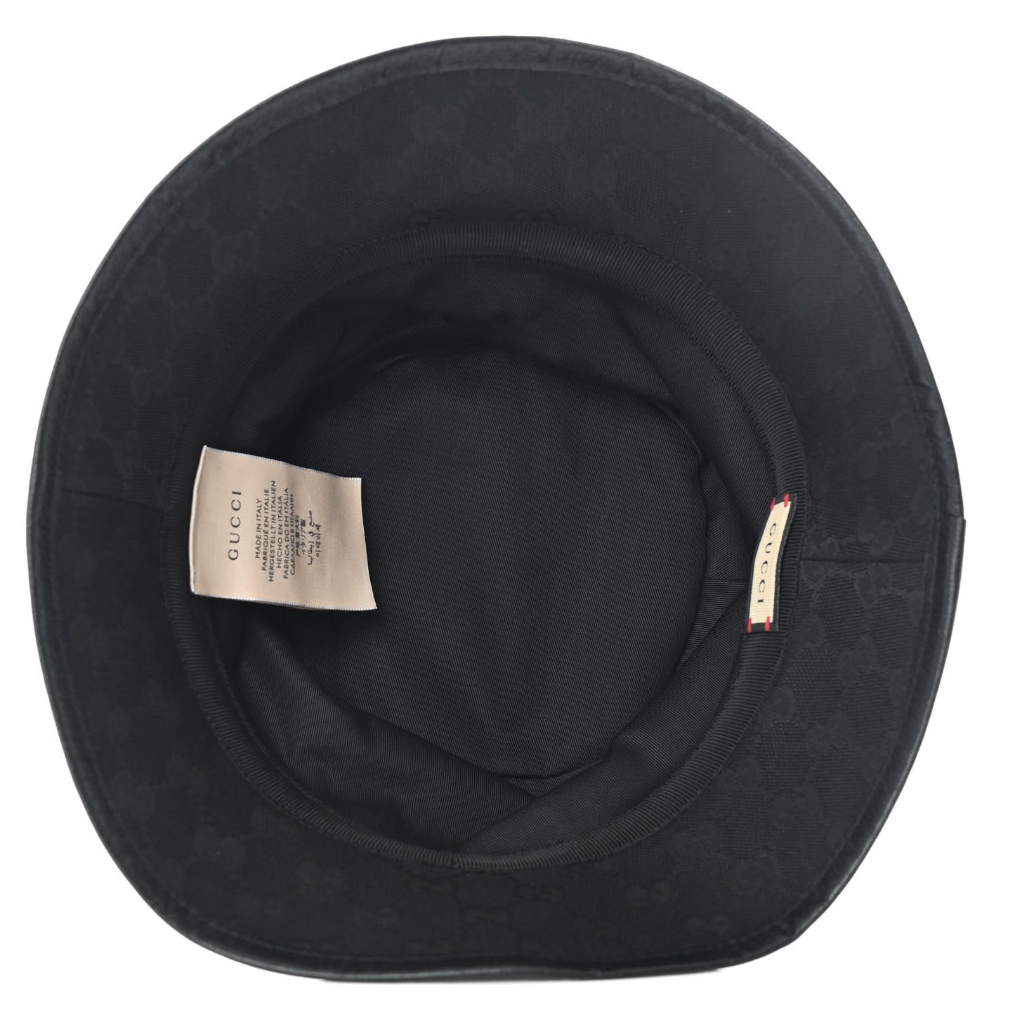 Monogram Textured Dollar Calfskin GG Jago Bucket Hat Black