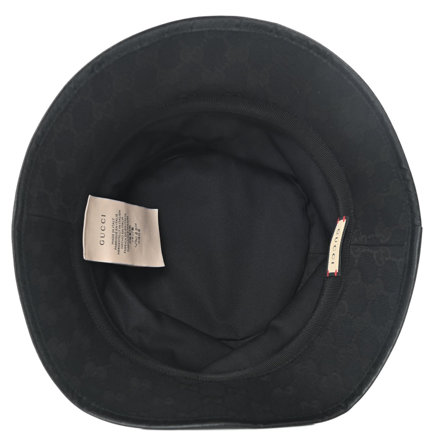 Gucci Monogram Textured Dollar Calfskin GG Jago Bucket Hat Black 7 of 9