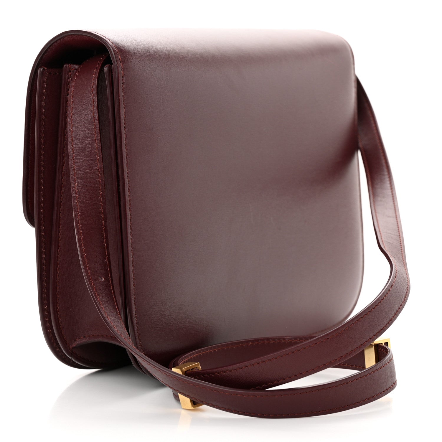 Celine Box Calfskin Medium Classic Box Flap Bag Burgundy 3 of 14