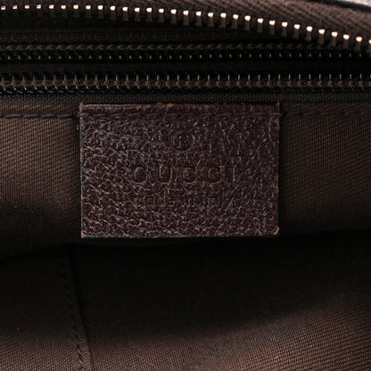 Gucci Monogram Web Medium Half Moon Hobo Dark Brown 6 of 10
