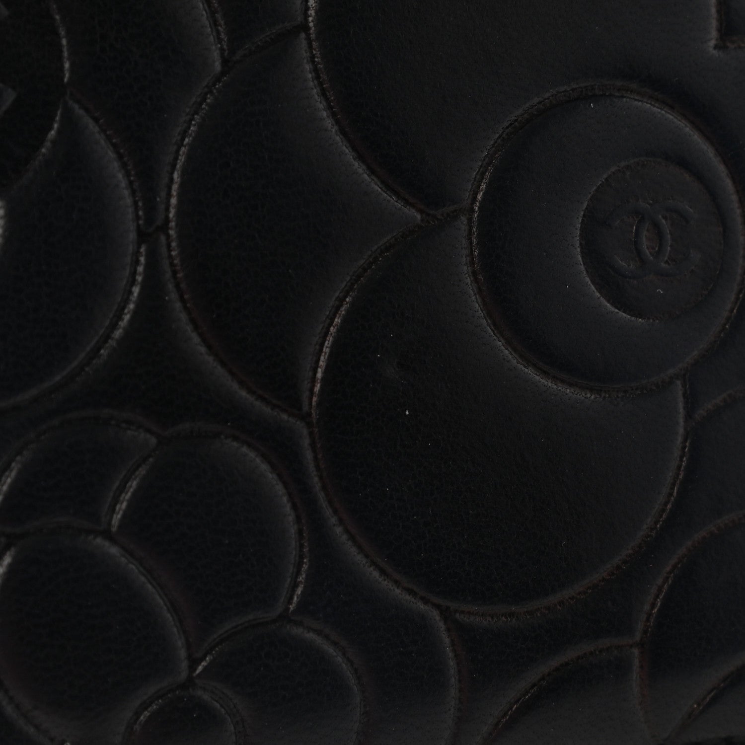 Chanel Lambskin Camellia Embossed Yen Wallet Black 12 of 17