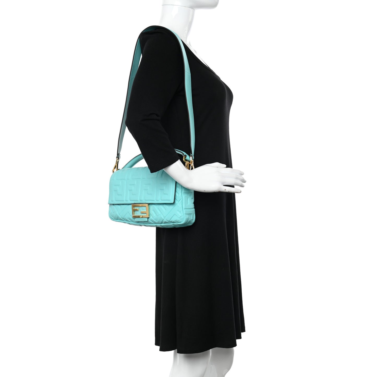 Nappa FF 1974 Embossed Baguette Tiffany