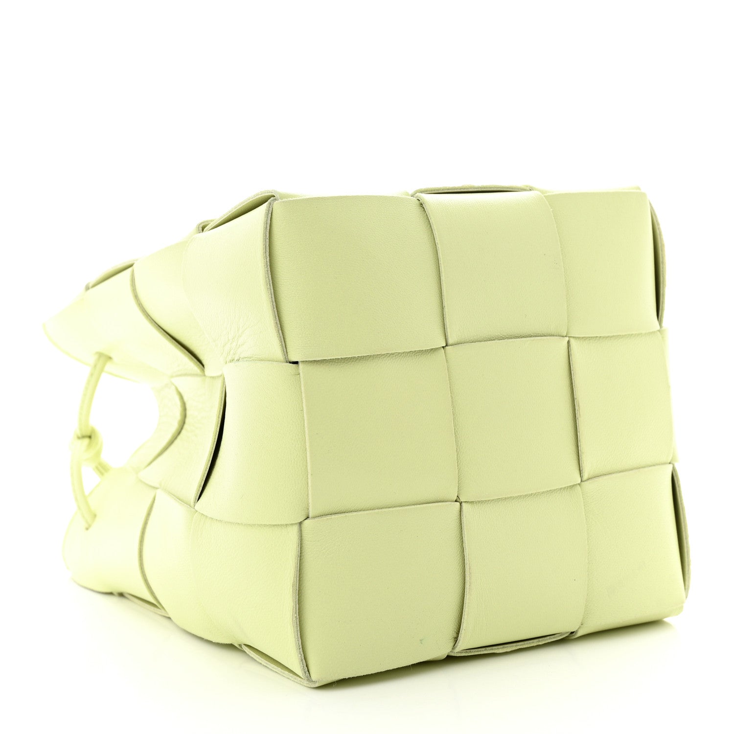 Bottega Veneta Nappa Maxi Intreccio Small Cassette Bucket Bag Lemon Washed 4 of 10