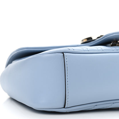 Gucci Calfskin Matelasse Mini GG Marmont Shoulder Bag Porcelain Light Blue 9 of 13
