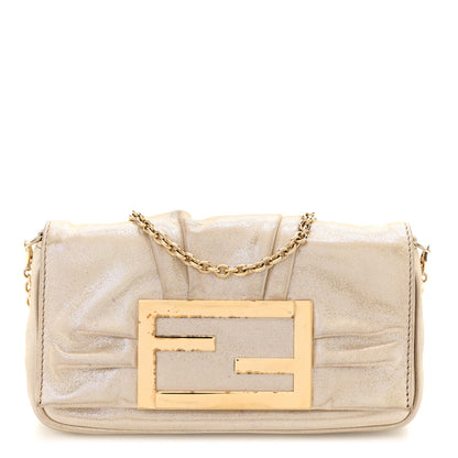 Fendi Metallic Calfskin Mia Pochette Beige 1 of 14