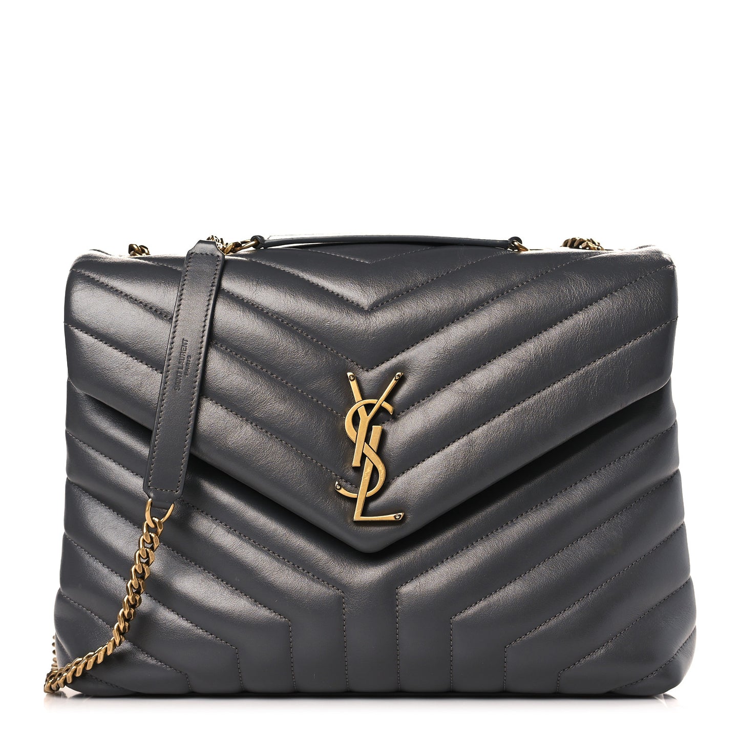 Calfskin Y Quilted Monogram Medium Loulou Chain Satchel Earth