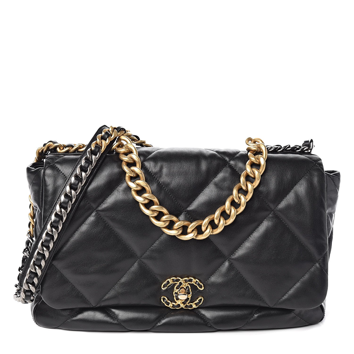 Chanel Lambskin Quilted Maxi 19 Flap Black 1 of 10
