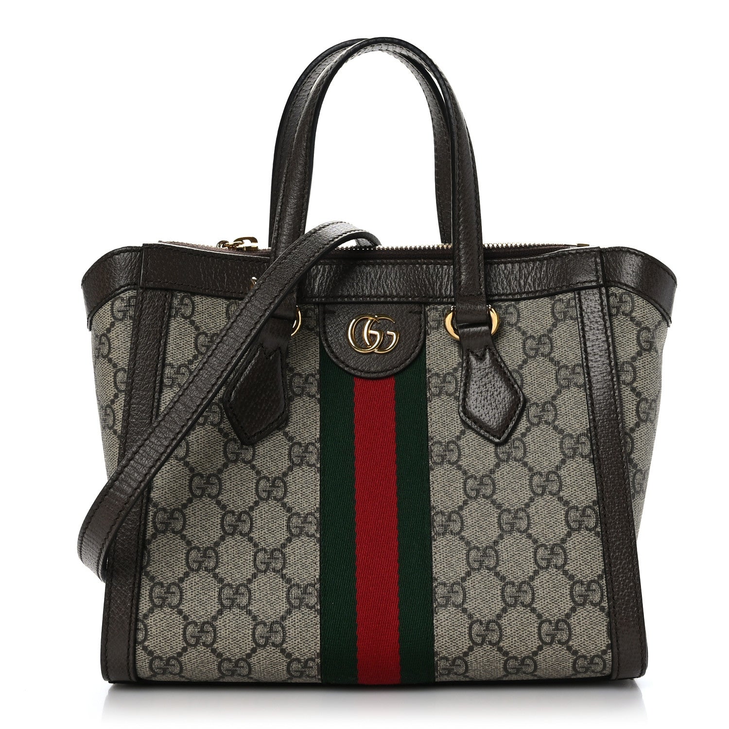 Gucci GG Supreme Monogram Small Ophidia Tote Bag Brown 1 of 9