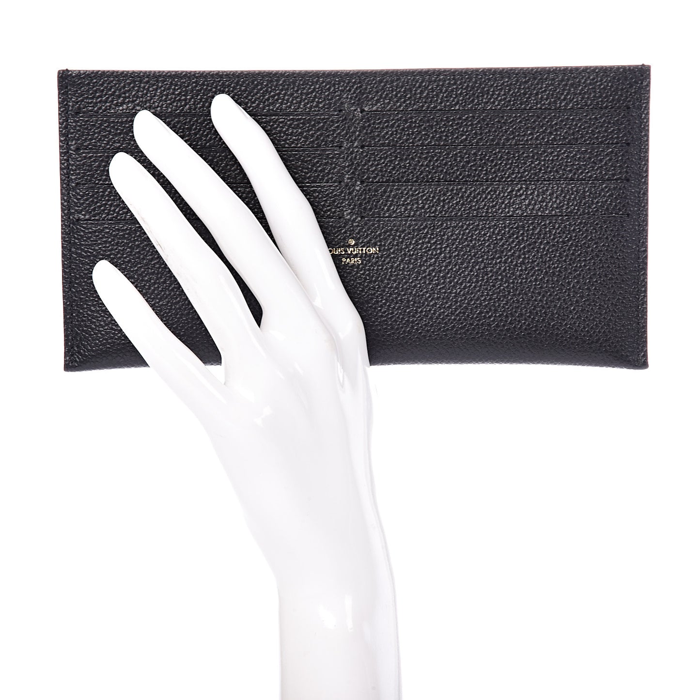 Calfskin Felicie Chain Wallet Card Holder Insert Black