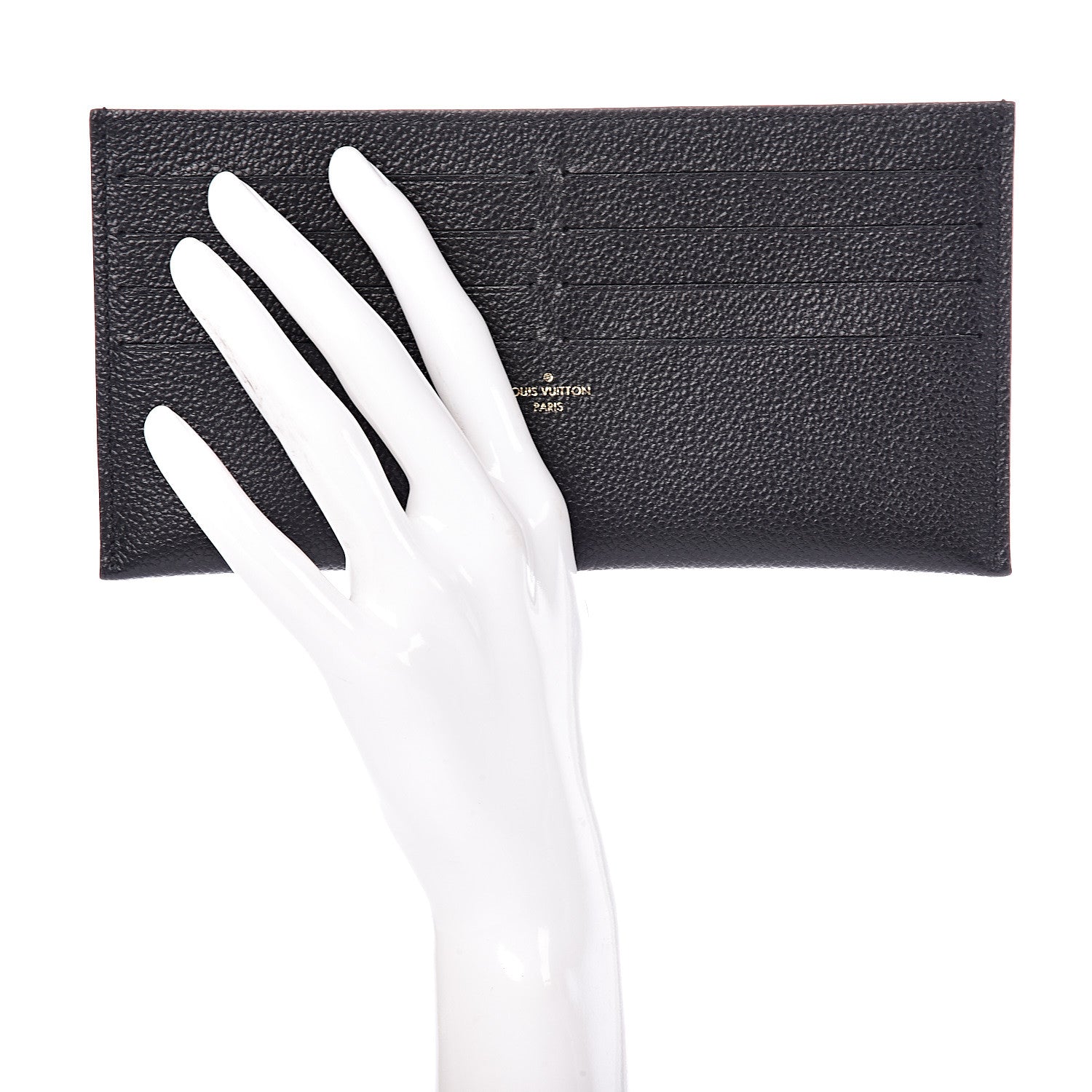 Louis Vuitton Calfskin Felicie Chain Wallet Card Holder Insert Black 2 of 6
