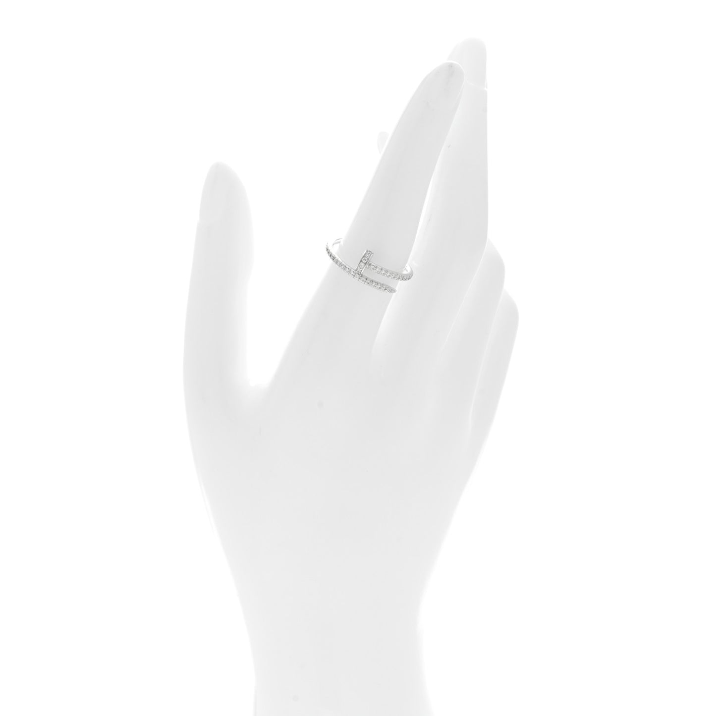 18K White Gold Diamond Juste Un Clou Paved Ring 55 7.25