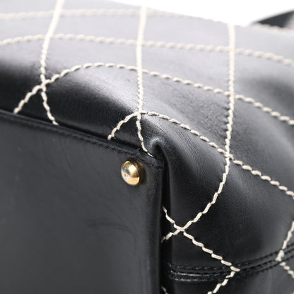 Chanel Calfskin Wild Stitch Large Tote Black 10 of 16