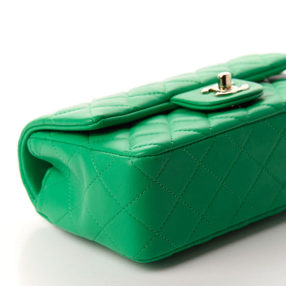 Chanel Lambskin Quilted Mini Rectangular Flap Green 5 of 10