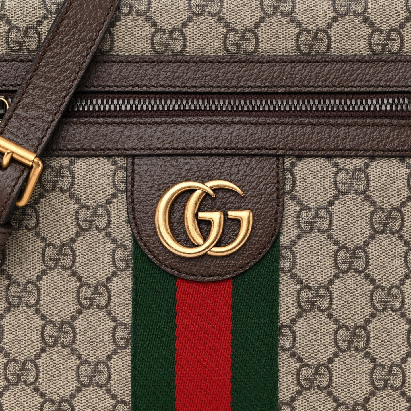 GG Supreme Monogram Web Small Ophidia Messenger Bag Brown