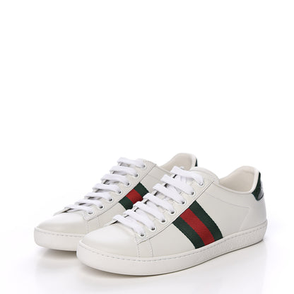 Gucci Calfskin Crocodile Web Womens Ace Sneakers 36 White Green 3 of 9