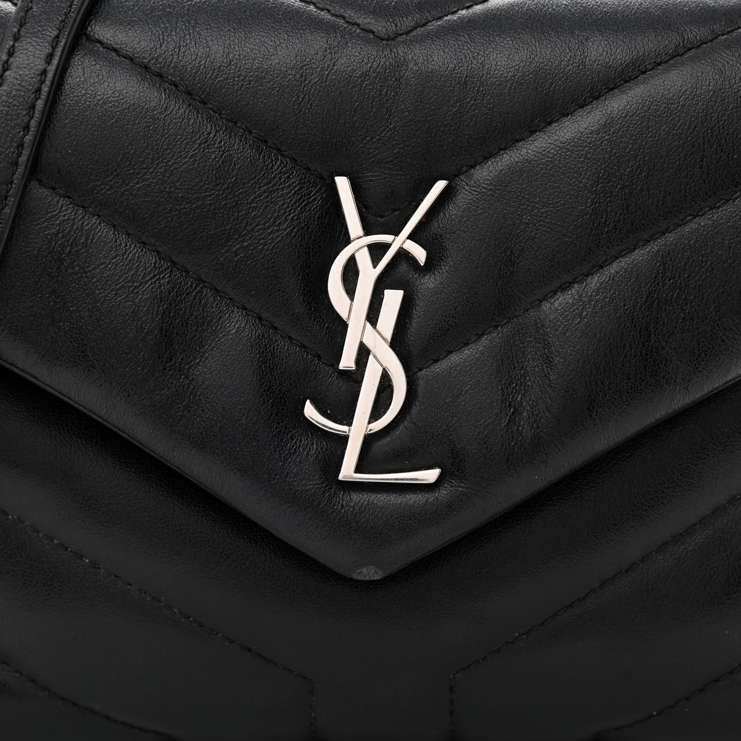Calfskin Y Quilted Monogram Toy Loulou Crossbody Bag Black