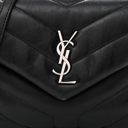 Saint Laurent Calfskin Y Quilted Monogram Toy Loulou Crossbody Bag Black 9 of 11