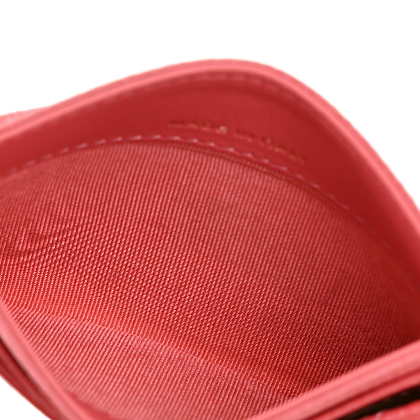 Metallic Caviar Quilted Card Holder Pink