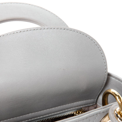 Christian Dior Metallic Lambskin Cannage Mini Lady Dior Grey 13 of 13