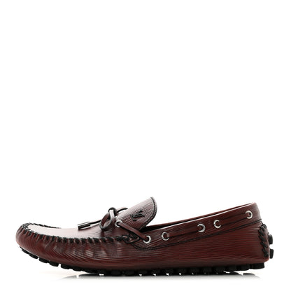 Louis Vuitton Epi Mens Arizona Car Shoe Moccasin Loafers 10 Bordeaux 1 of 7