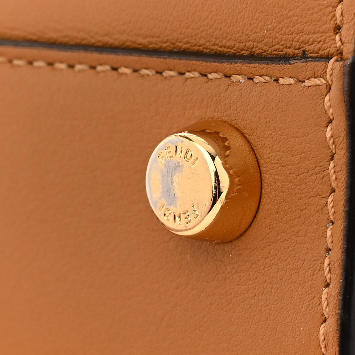 Fendi Vitello Tahiti Burro Medium Peekaboo Iconic Essentially Satchel Nocciola Asfalto Cast 12 of 14