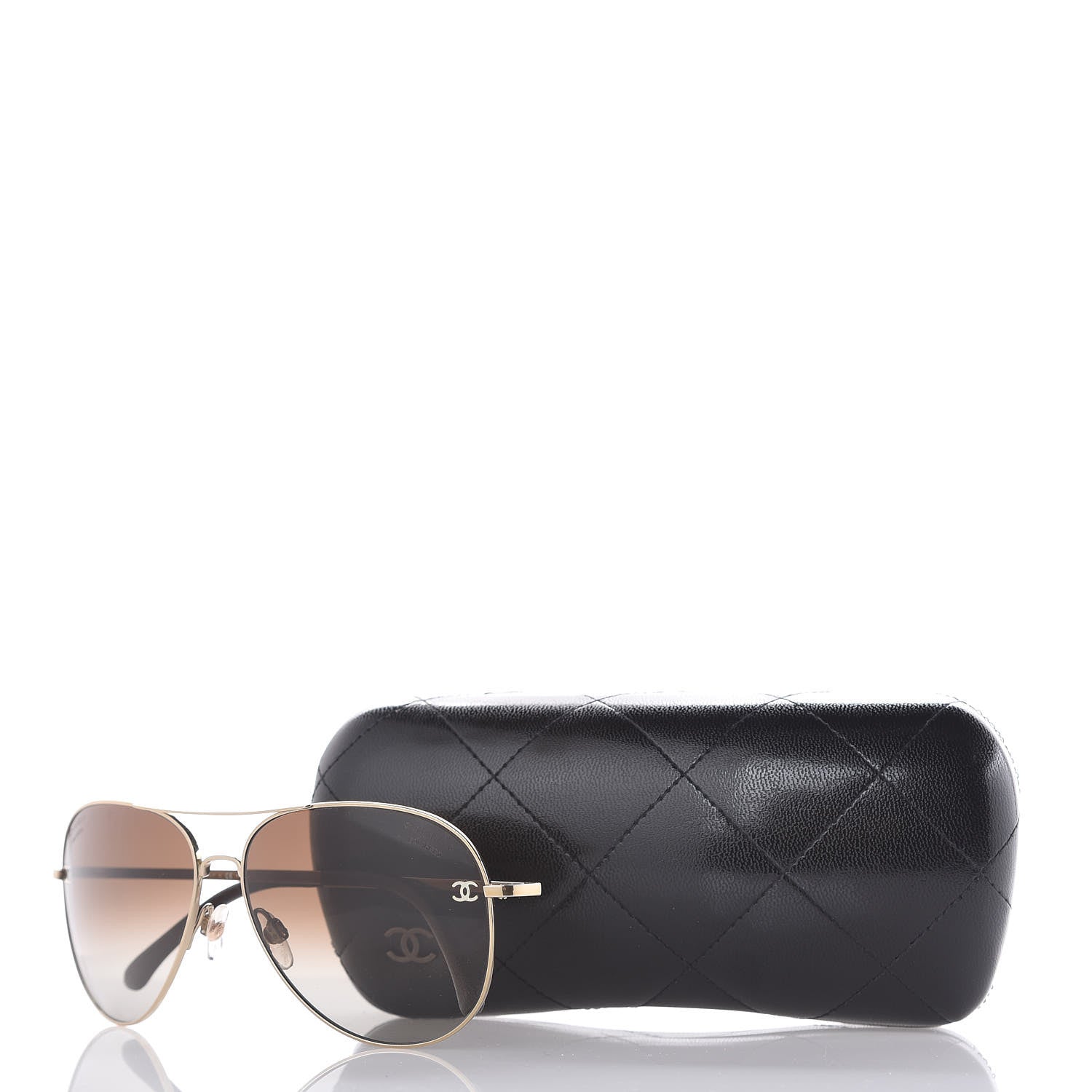 Chanel Aviator CC Sunglasses 4189-T-Q Gold 7 of 7