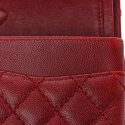 Chanel Caviar Quilted Medium Double Flap Dark Red 11 of 13