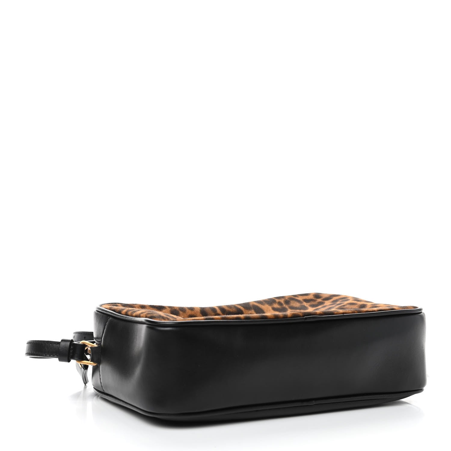 Saint Laurent Calfskin Leopard Print Monogram Lou Camera Bag Black 3 of 4