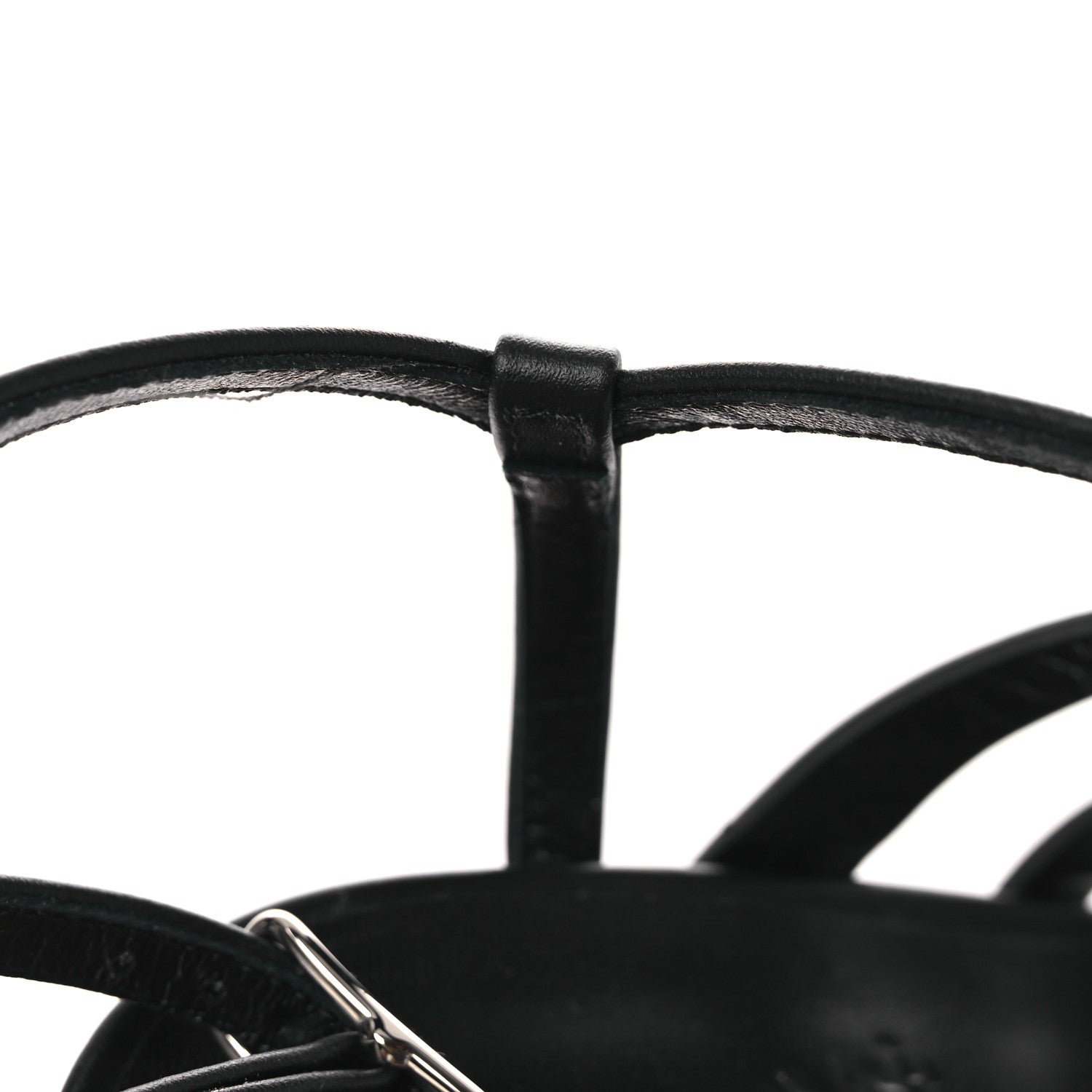 Hermes Calfskin Klara 100 Wedge Sandals 35 Black Natural 11 of 13