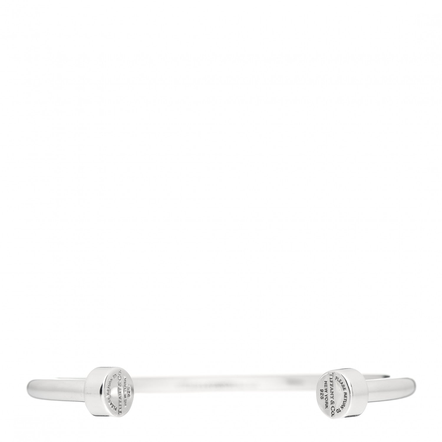 Tiffany Sterling Silver Return to Tiffany Narrow Circle Edge Cuff Bracelet 1 of 4