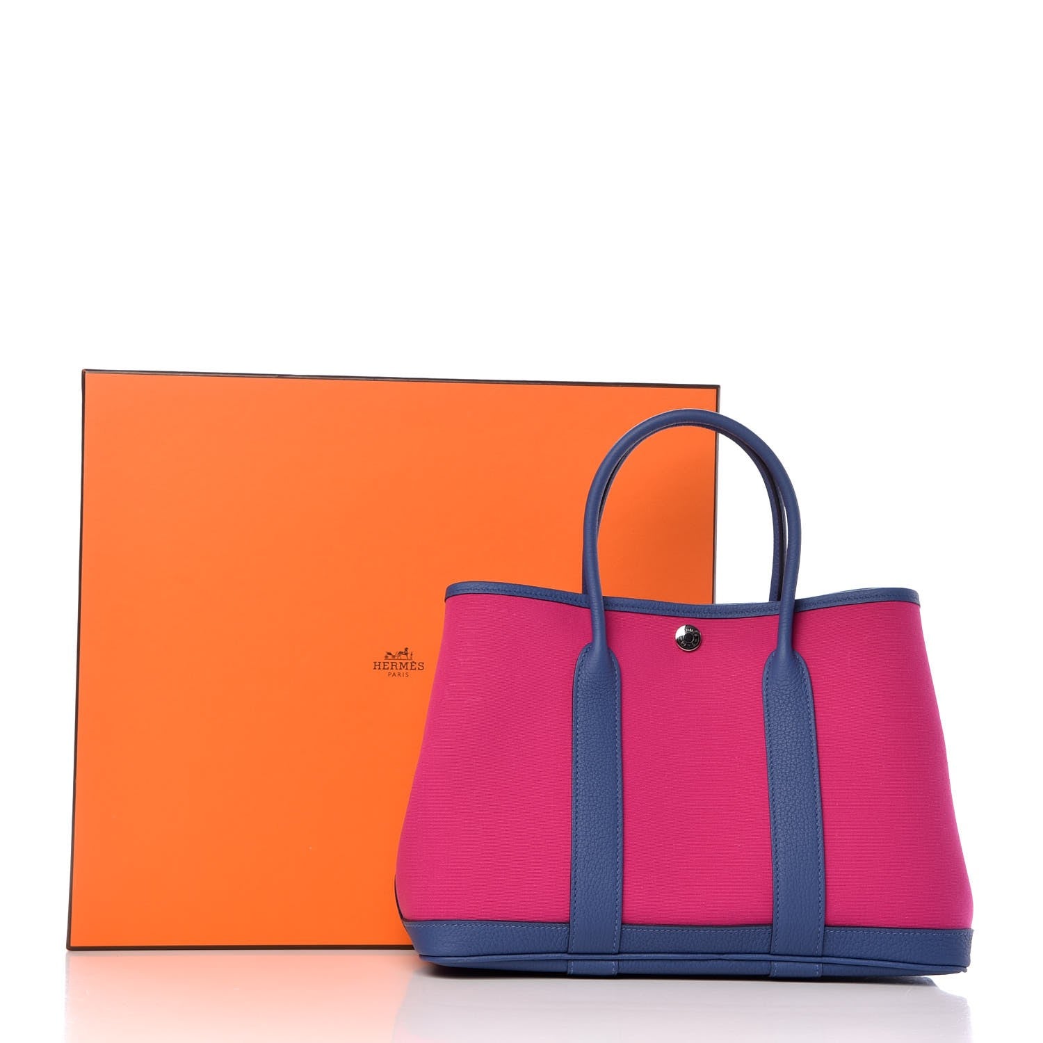 Hermes Toile Officier Negonda Garden Party Tote 30 TPM Magnolia Bleu Agate 8 of 8