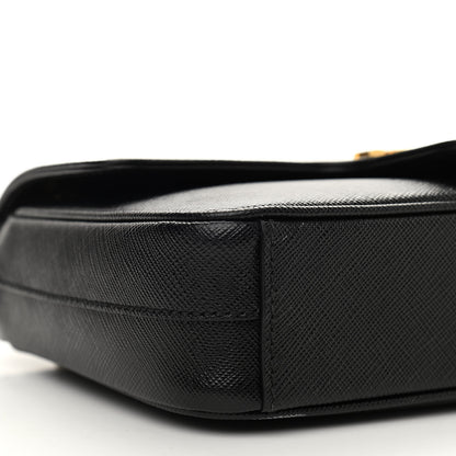 Prada Saffiano Flap Shoulder Bag Black 9 of 10