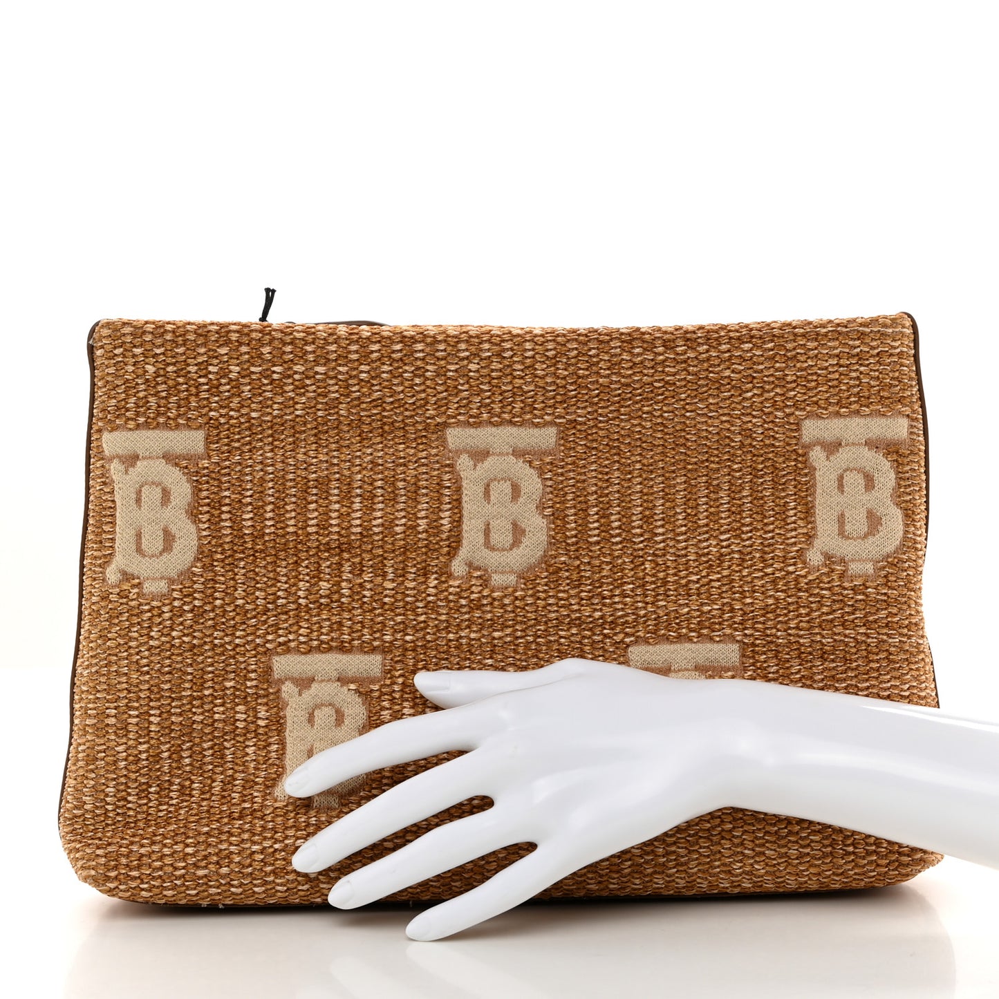 Raffia TB Duncan Pouch Natural Beige