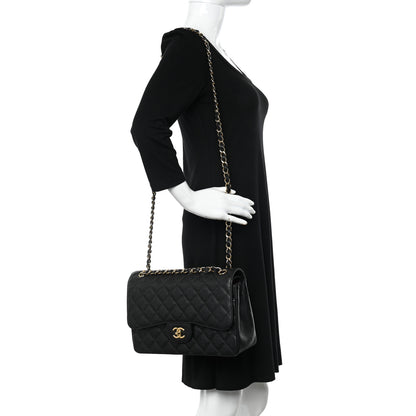 Chanel Caviar Quilted Jumbo Double Flap Black 3 of 15